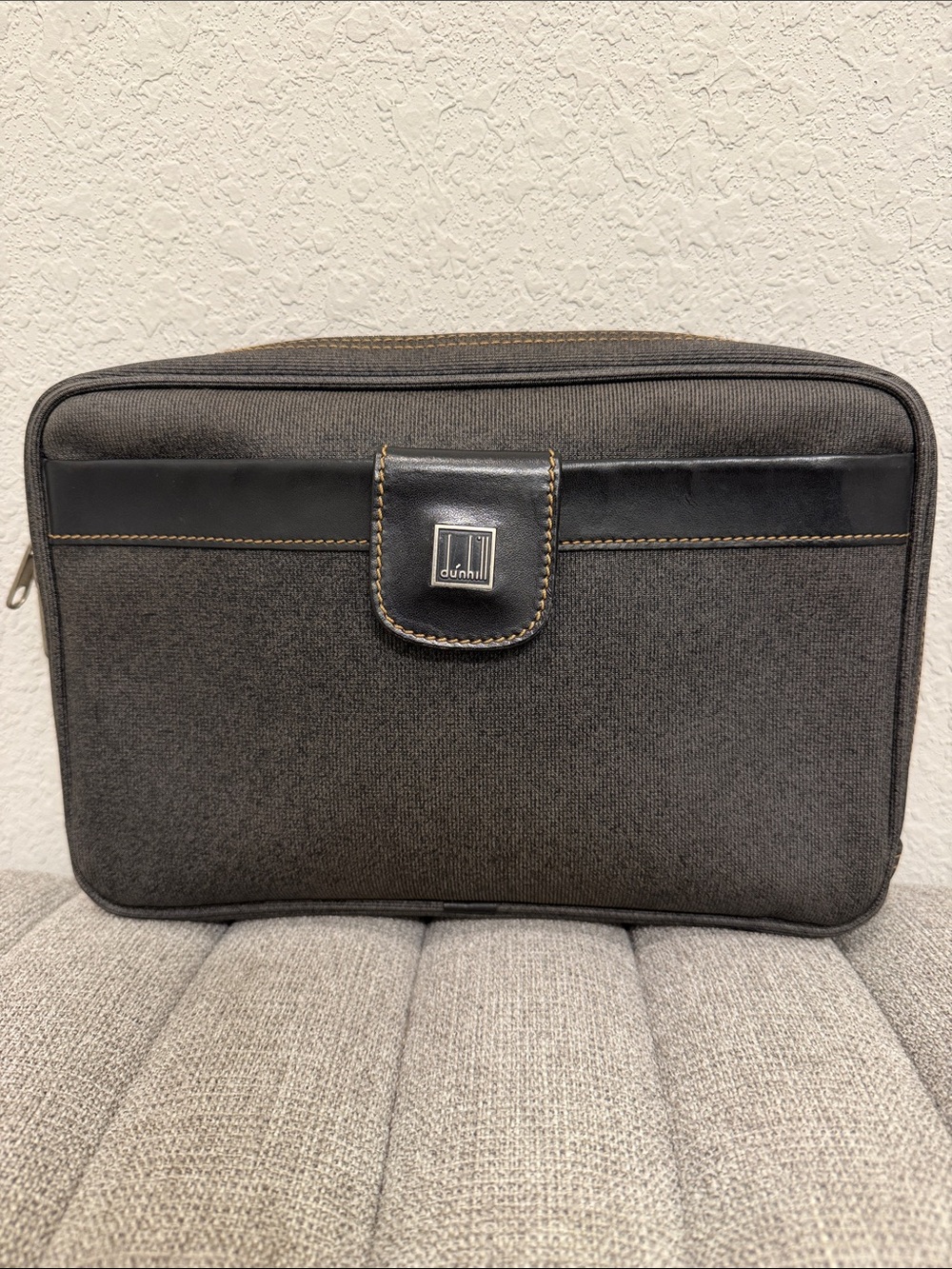 Dunhill Gray and Black Toiletry Travel Pouch